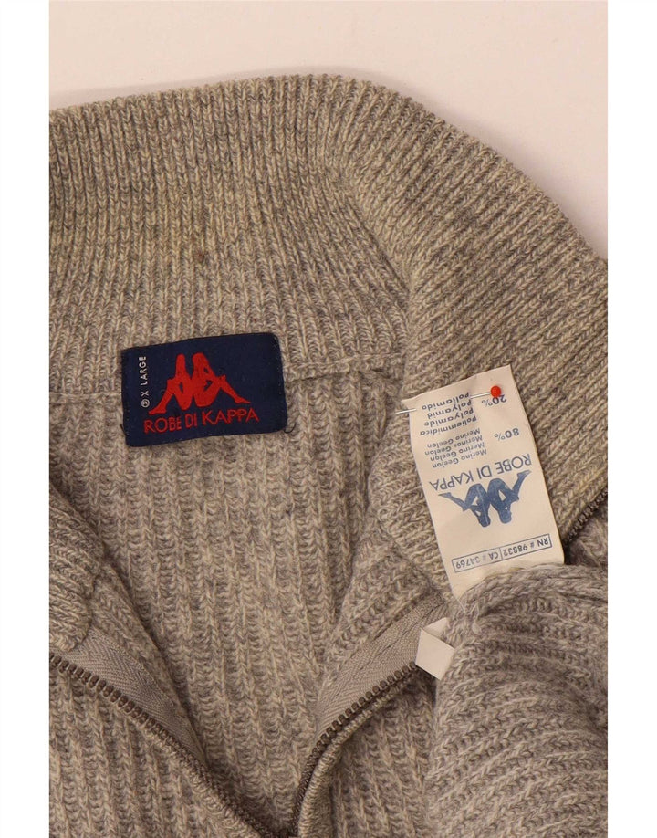 Męski sweter z zamkiem błyskawicznym Kappa XL, szara wełna