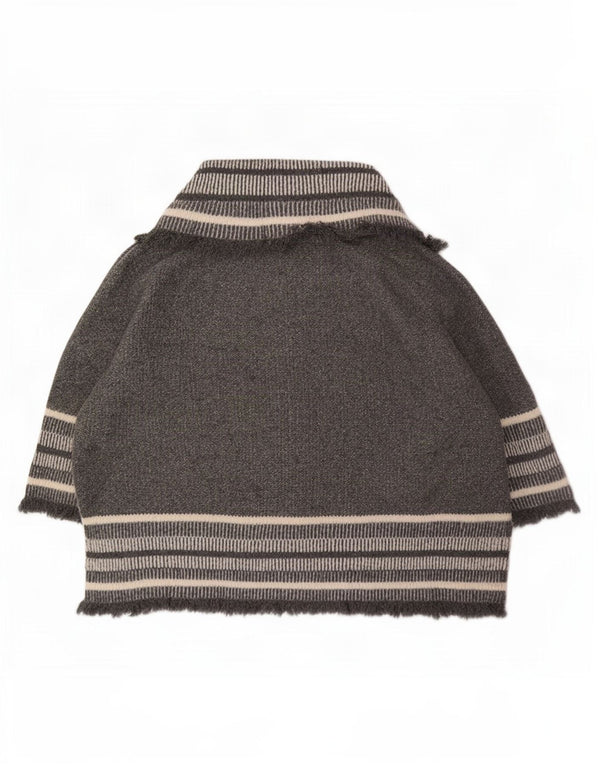 Damski sweter oversize z rękawem 3/4 Zara UK 14 w średnie szare paski