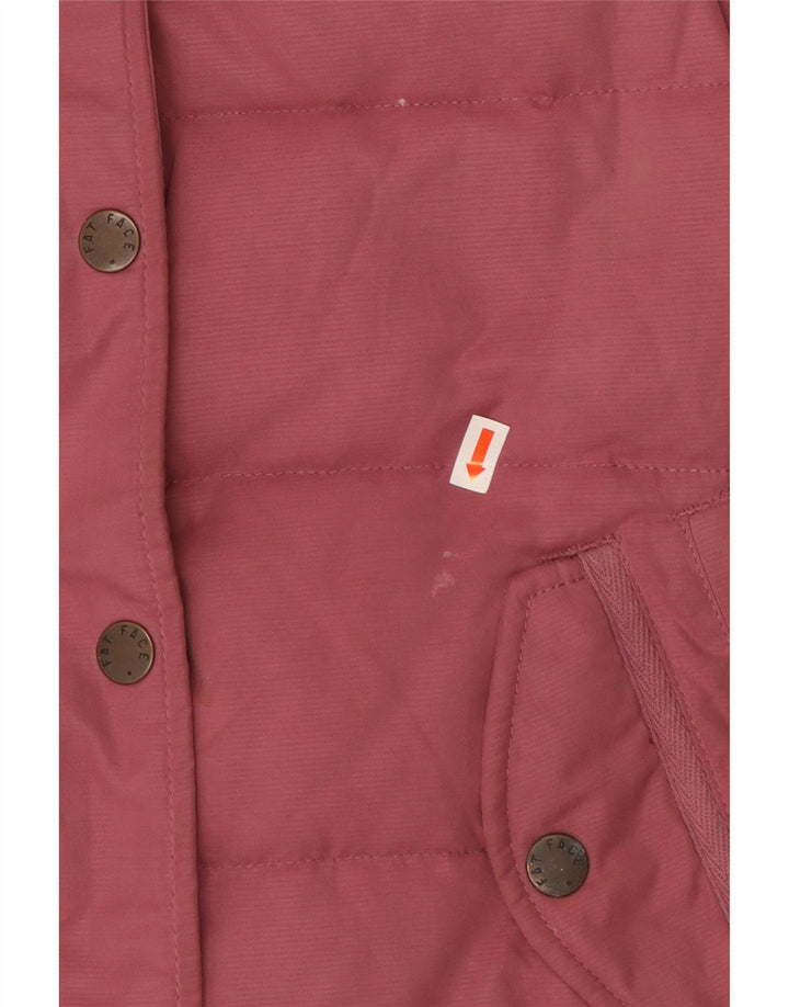 Damska kamizelka Fat Face Sherpa Oversize z wyściełaną wkładką UK 10, mała, różowa, poliester