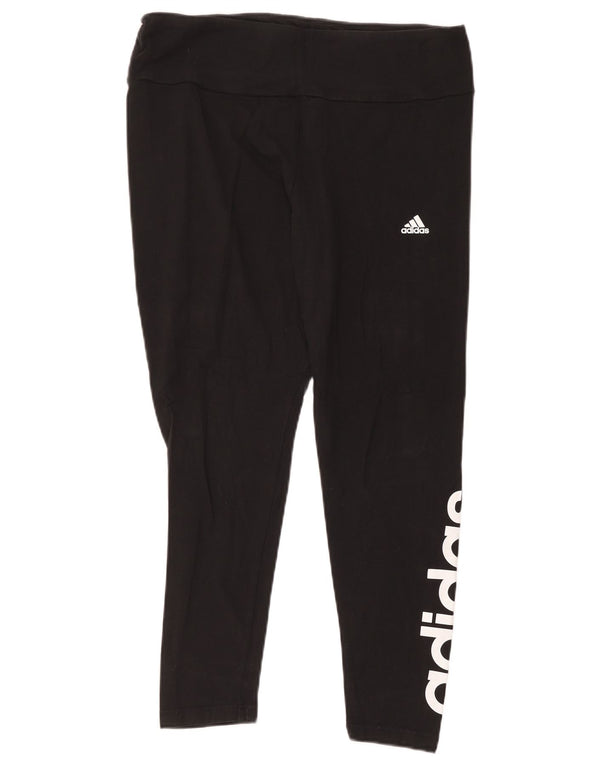 Damskie legginsy Adidas Graphic UK 20/22 XL, czarne, bawełniane