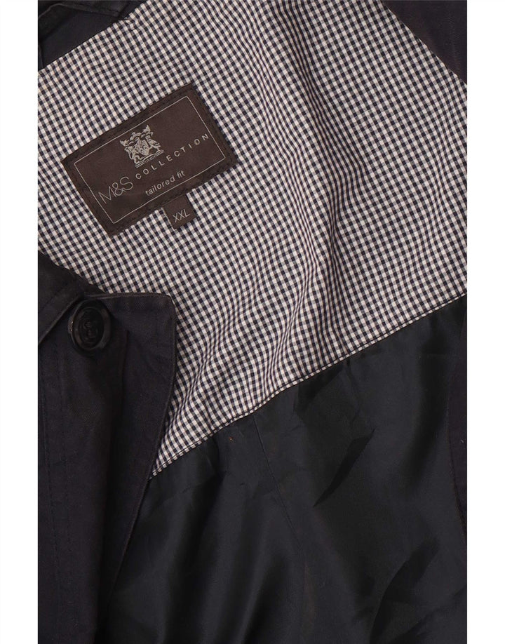 Marks & Spencer Męski płaszcz o dopasowanym kroju UK 44 2XL granatowy