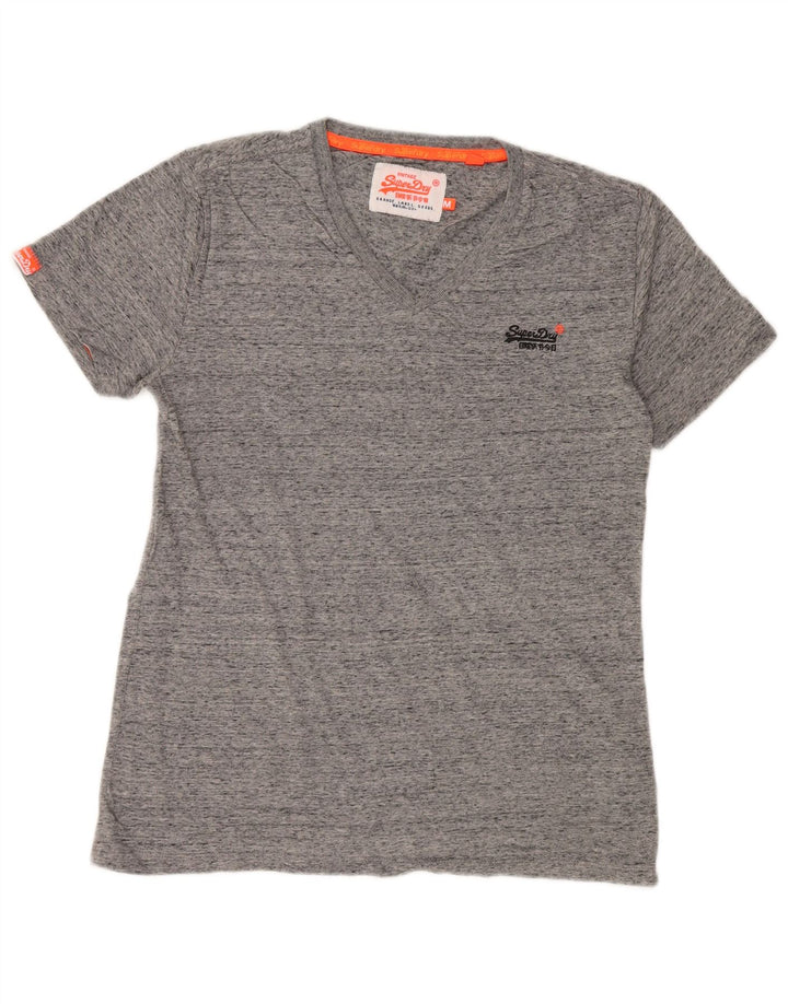 SUPERDRY Męski T-shirt Top Średniej Szarej Bawełny Nakrapianej