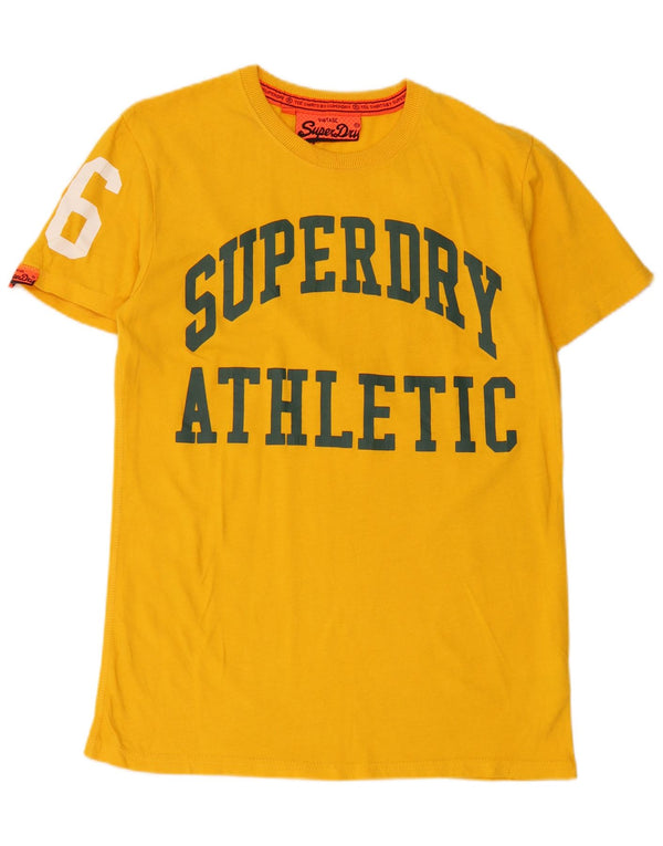 Superdry Mens Graphic T-Shirt Top Medium Yellow Cotton