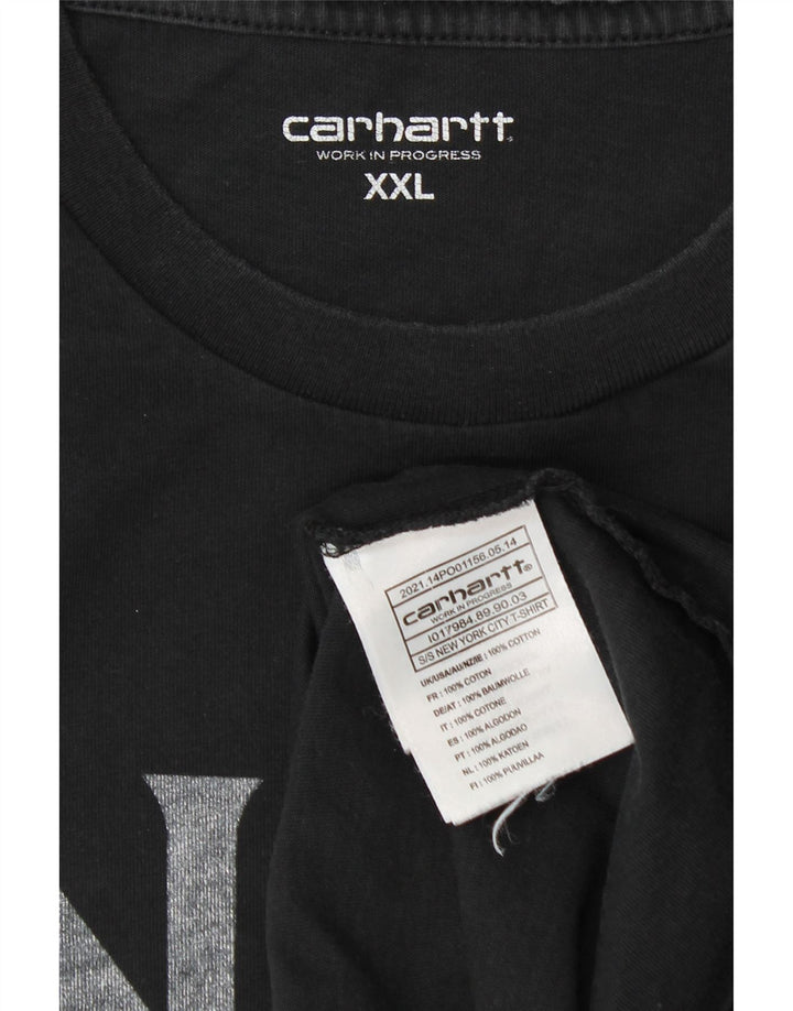 Męska koszulka z grafiką CARHARTT, 2XL, czarna, bawełniana