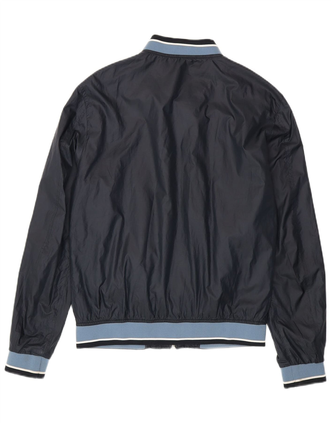 Męska kurtka bomberka Zara UK 40, duża, granatowa, z poliestru w blokach kolorów