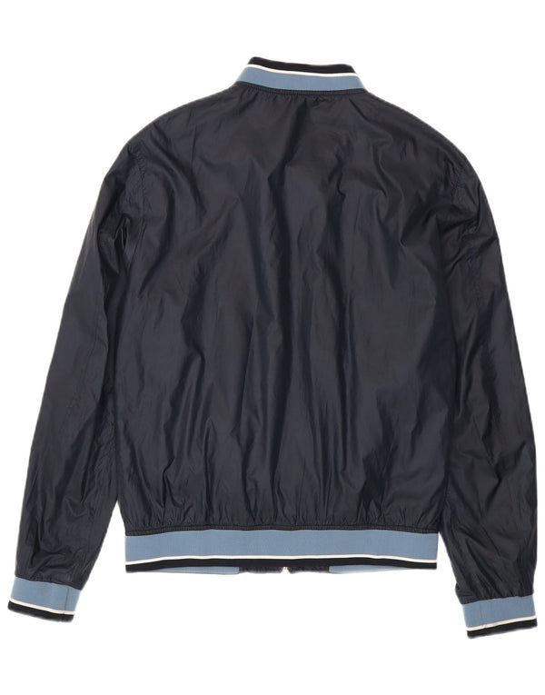 Męska kurtka bomberka Zara UK 40, duża, granatowa, z poliestru w blokach kolorów