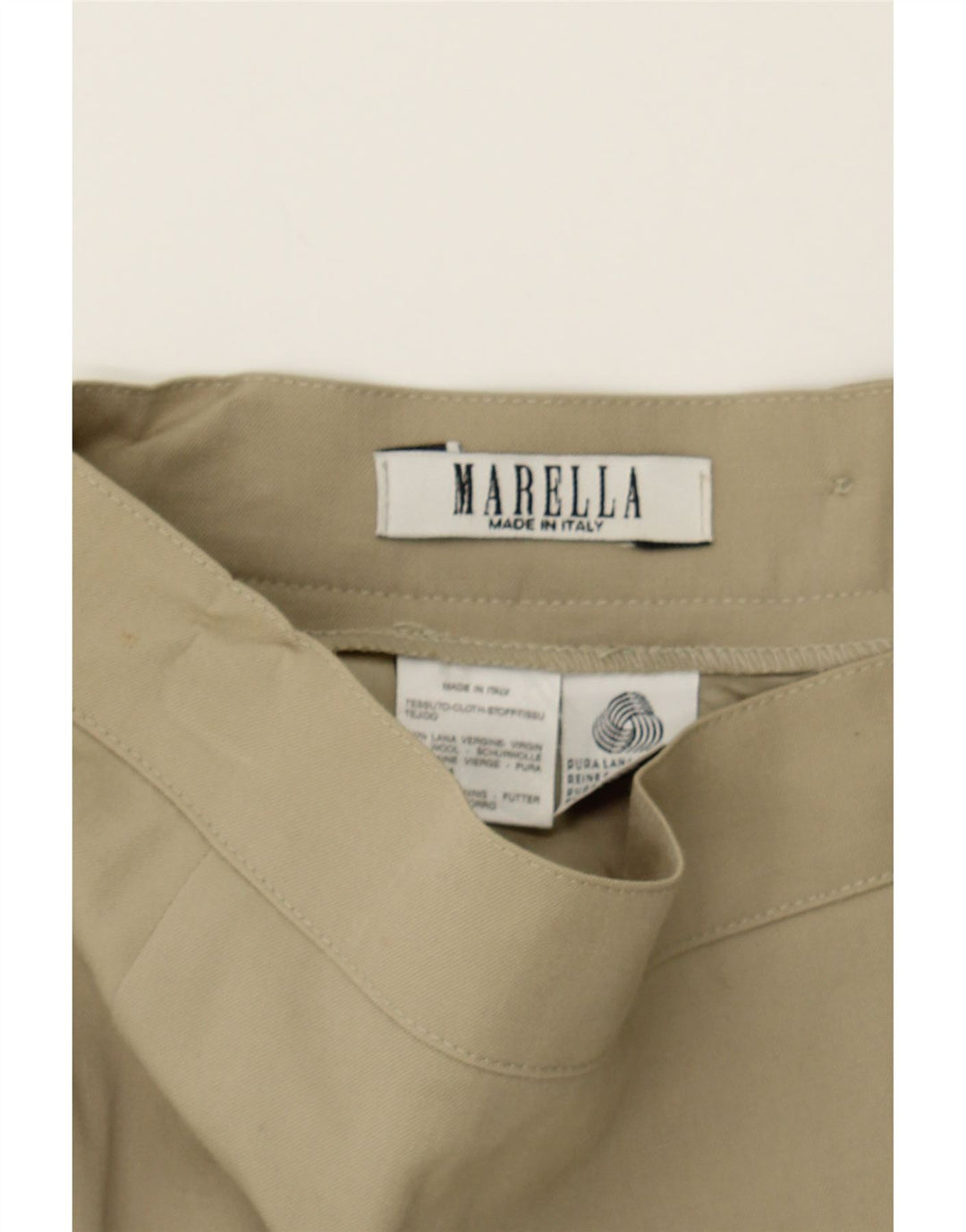 MARELLA Womens Pencil Skirt W26 Small Beige Wool Vintage Marella and Second-Hand Marella from Messina Hembry 