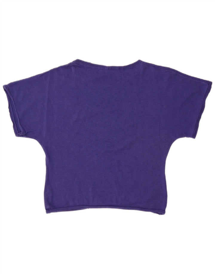 Damski sweter FAT FACE z krótkim rękawem i dekoltem w łódkę, UK 16, duży fiolet