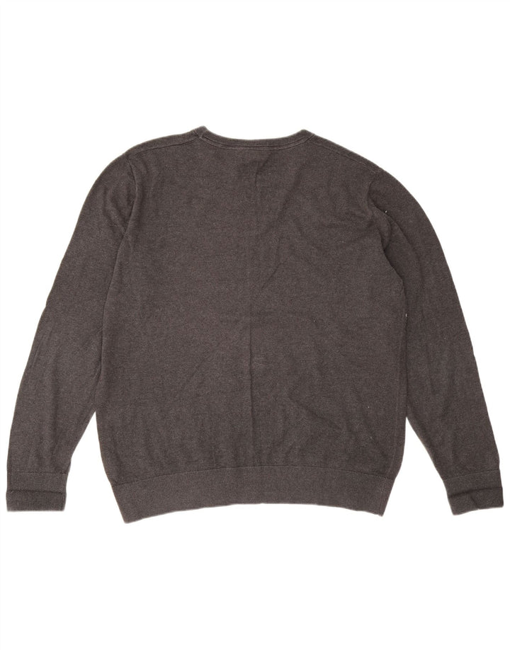 Męski sweter Gap z okrągłym dekoltem, duży, szary, bawełniany