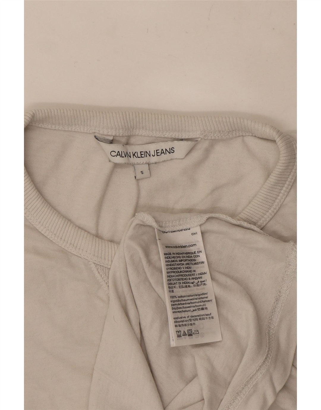 T-shirt męski Calvin Klein Jeans, mały, biały, bawełniany