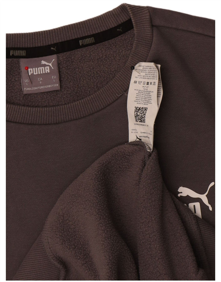 Męska bluza Puma Sweter, duża, szara, bawełniana