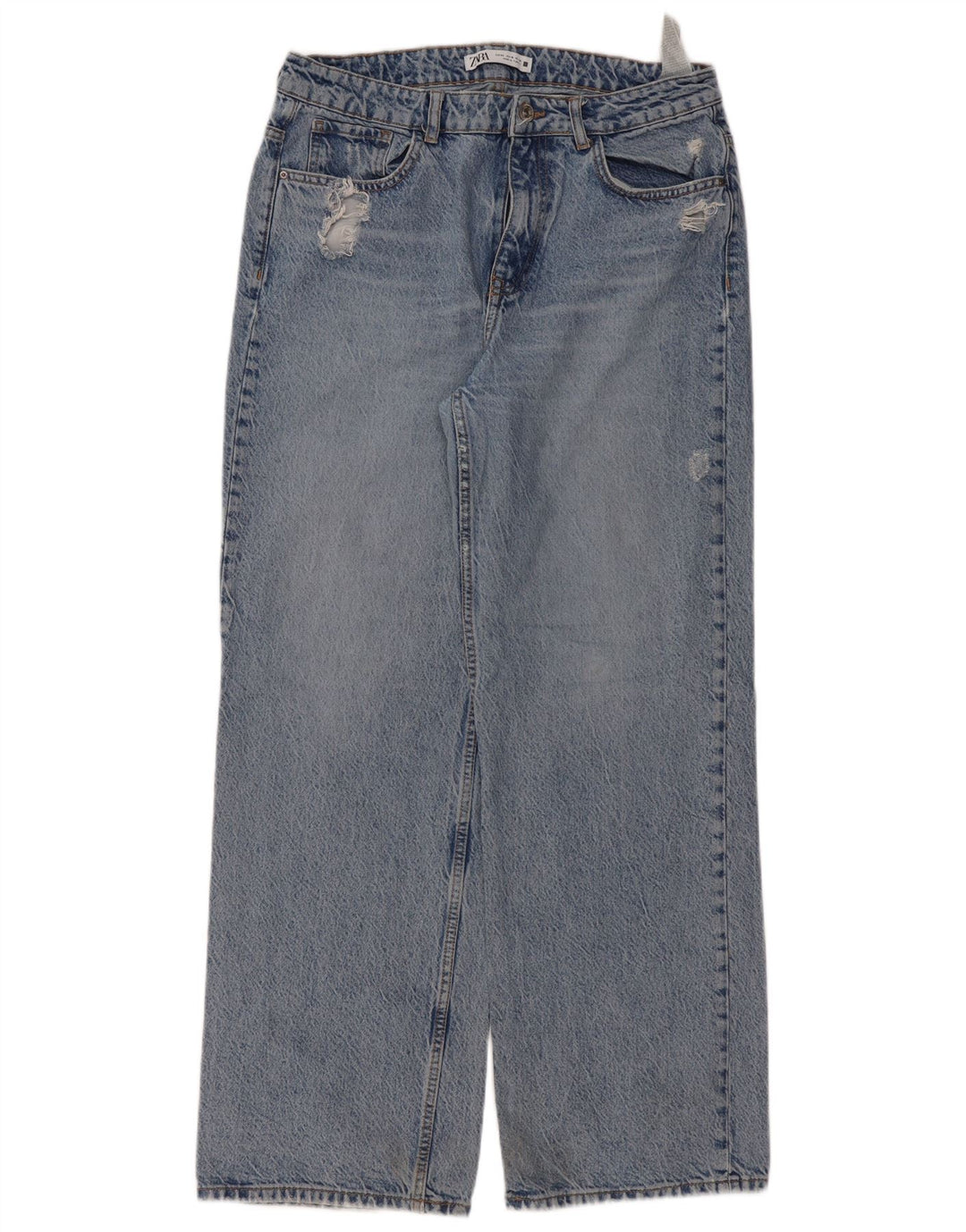 Damskie luźne jeansy Zara z wysokim stanem, EU 42, duże, W32 L31, niebieskie