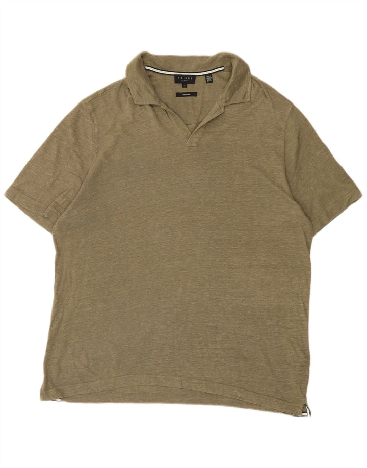 Męska koszulka polo Ted Baker, rozmiar 4, duża, lniana khaki