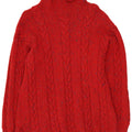 Męski sweter z golfem VINTAGE, średnio czerwony, nakrapiany