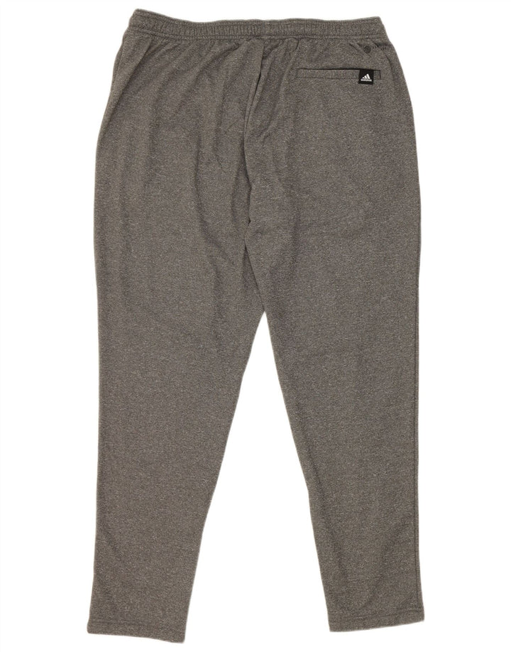 Męskie spodnie dresowe Adidas XL, szare, nakrapiane, poliestrowe