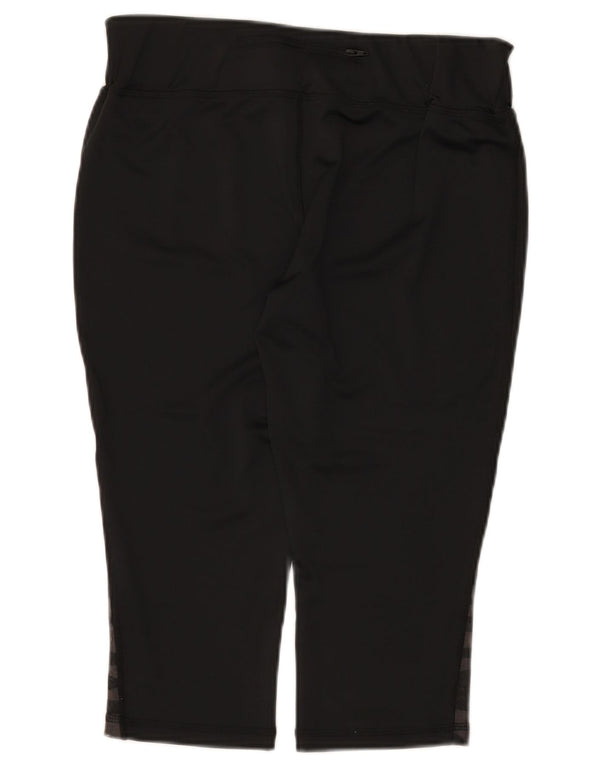 Damskie legginsy Capri Diadora UK 14, duże, czarne, geometryczne