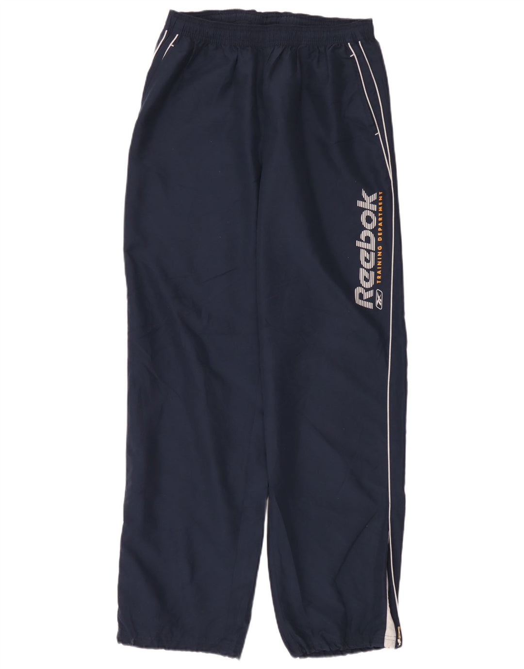 Męskie spodnie dresowe Reebok z grafiką, duże, granatowe, z poliestru