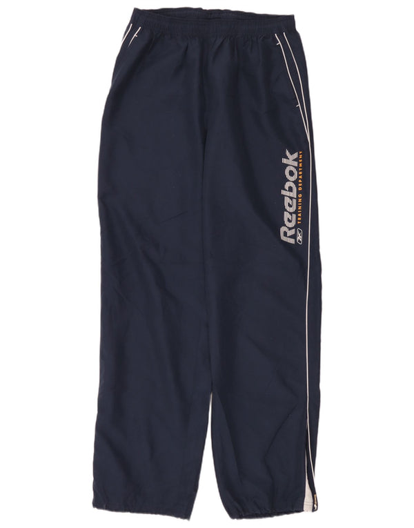 Męskie spodnie dresowe Reebok z grafiką, duże, granatowe, z poliestru