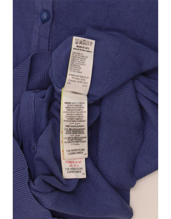 Marks & Spencer Damski sweter kardigan UK 16, duży, niebieski, wiskoza