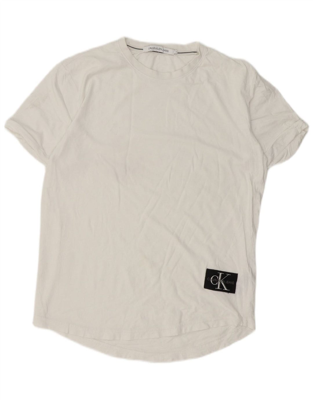 Męska koszulka T-shirt Calvin Klein Jeans, średnia, biała bawełna