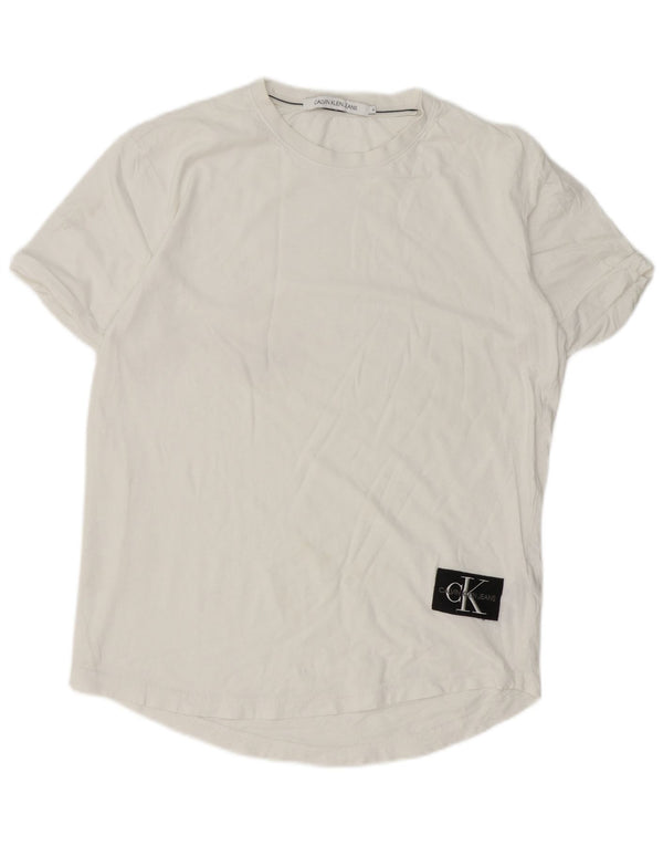 Męska koszulka T-shirt Calvin Klein Jeans, średnia, biała bawełna