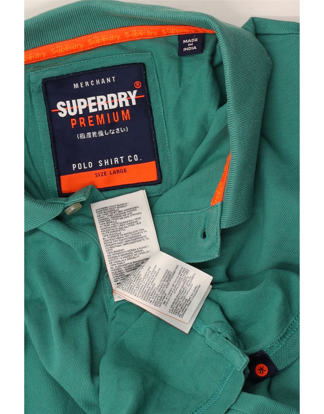 Męska koszulka polo Superdry, duża, zielona, bawełniana