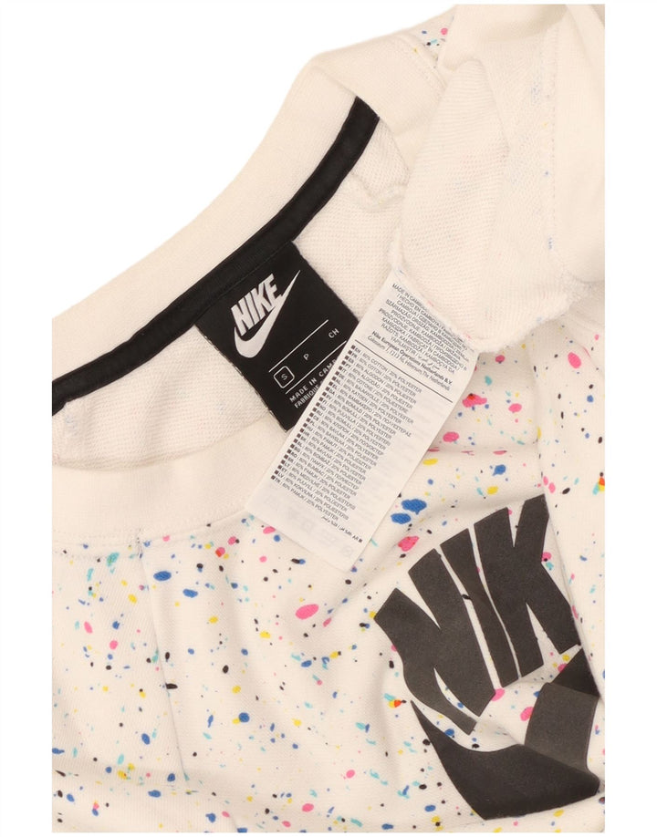 Damska bluza dresowa Nike Graphic Oversize UK 10, mała, biała w cętki
