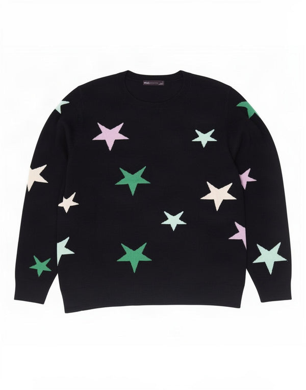 Marks & Spencer Damski sweter z okrągłym dekoltem, UK 18 XL, granatowy