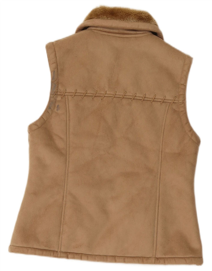 Vintage damska kamizelka Sherpa UK 12 średni beż