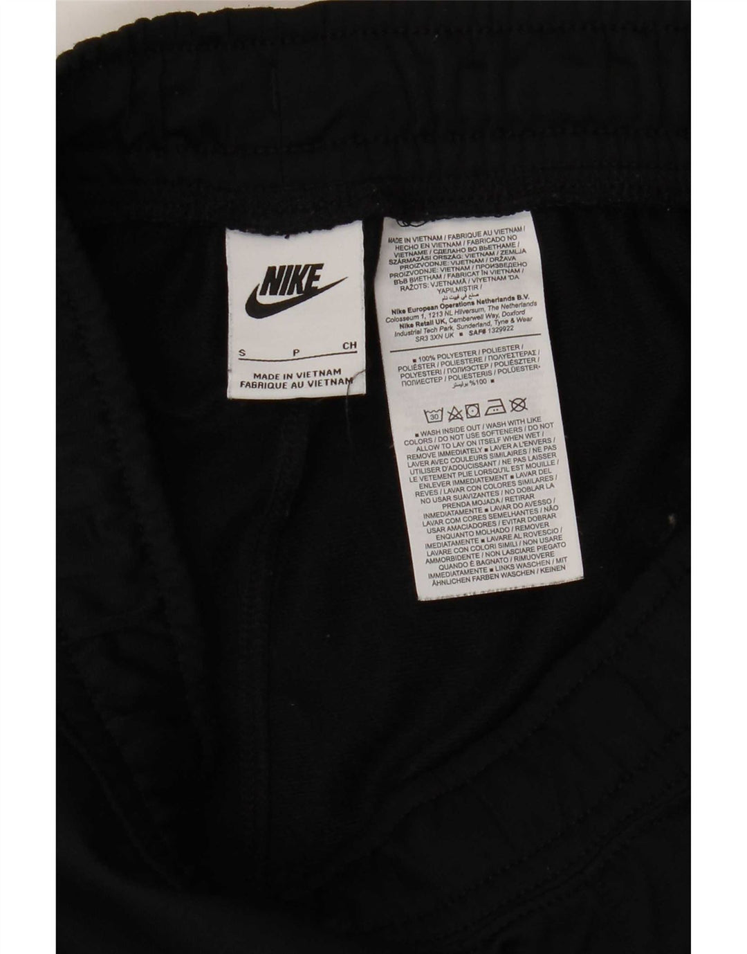 Męskie spodnie dresowe Nike, małe, czarne, poliestrowe