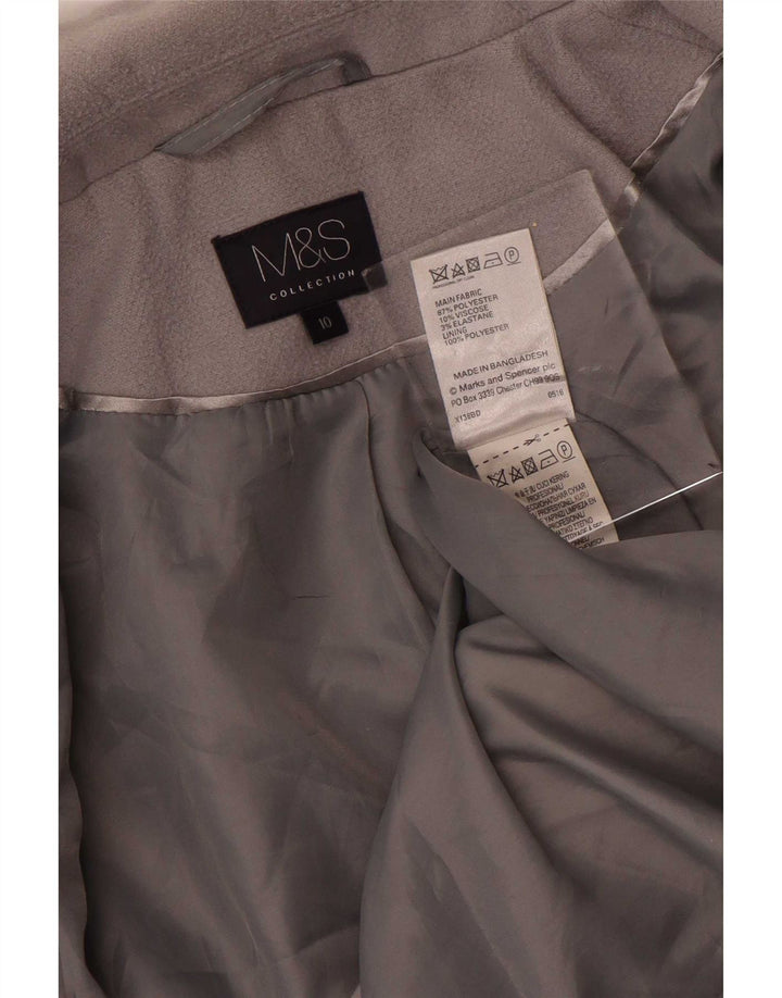 Marks & Spencer Damski płaszcz otwarty UK 10, mały, szary, poliester