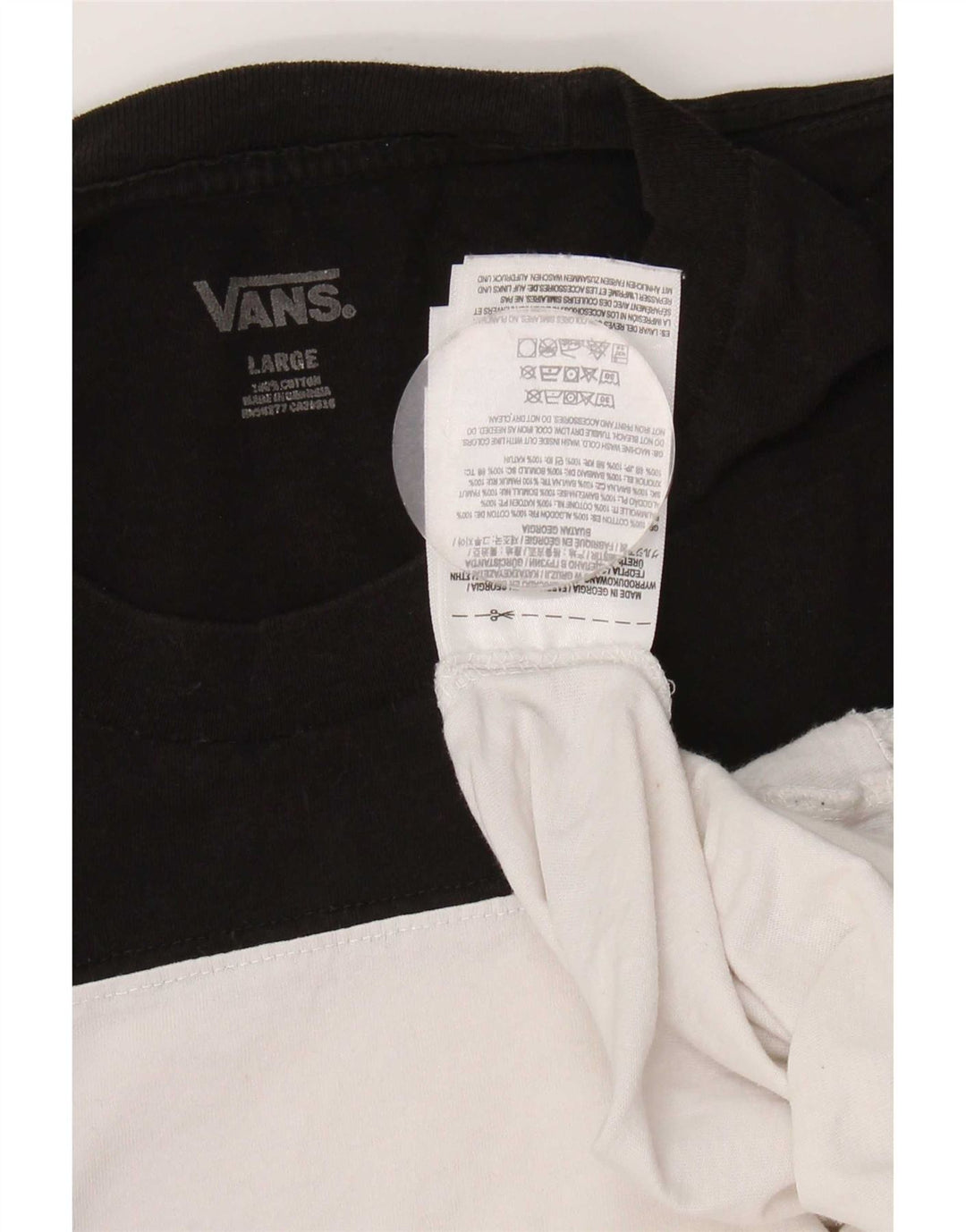 T-shirt męski Vans, duży, biały, bawełniany w bloki kolorów