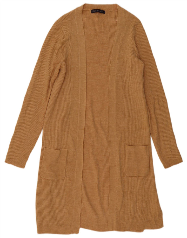 Sweter damski Marks & Spencer Longline Open Cardigan UK 14 średni beż