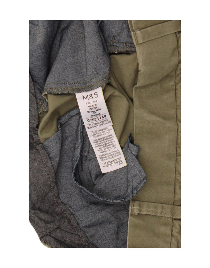 Męskie spodenki Chino Marks & Spencer W38 XL, zielone, bawełniane