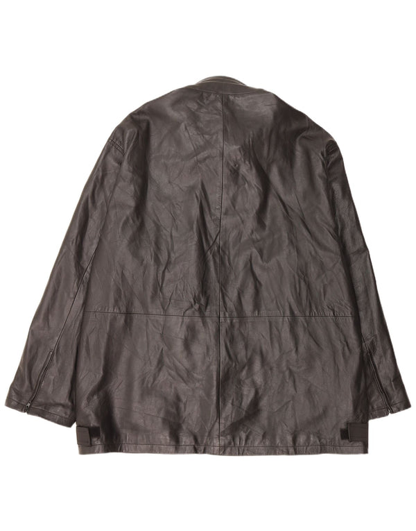 CONBIPEL Mens Leather Jacket IT 54 2XL Black Leather