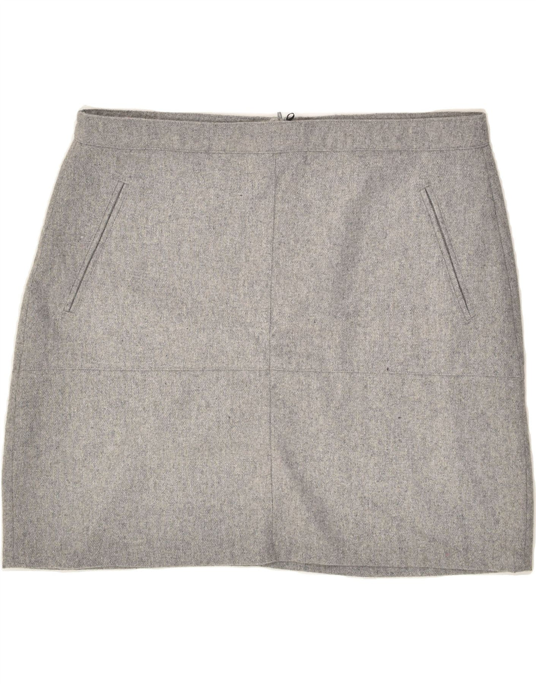 VINTAGE Womens Low Waist Straight Skirt IT 42 Medium W34  Grey Polyester | Vintage Vintage | Thrift | Second-Hand Vintage | Used Clothing | Messina Hembry 