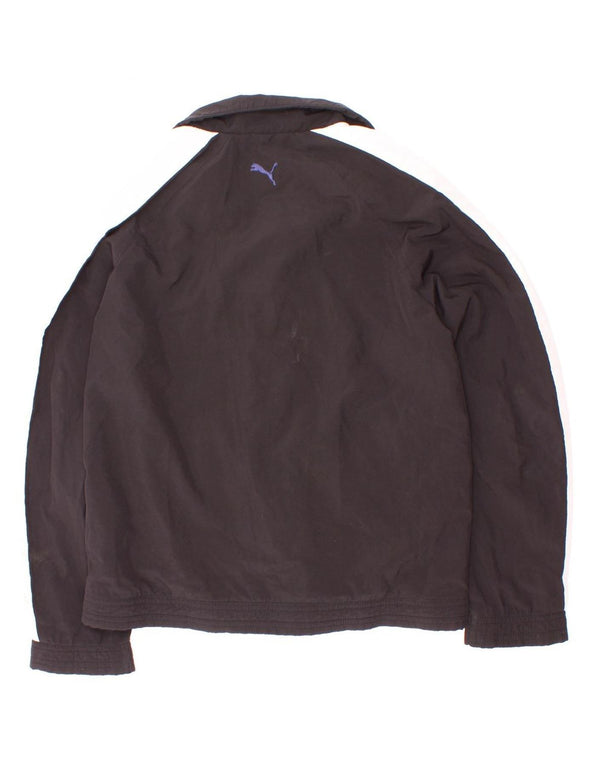 Puma Boys Graphic Tracksuit Top Jacket 9-10 Years Black Colourblock