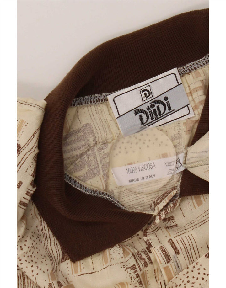 Męska koszulka polo Vintage XL w kolorze beżowej wiskozy