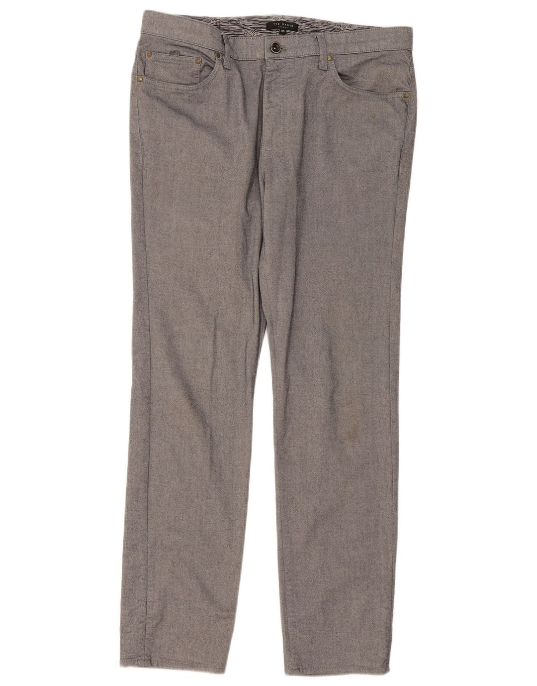 Męskie spodnie typu slim casual Ted Baker W32 L30 Szara bawełna
