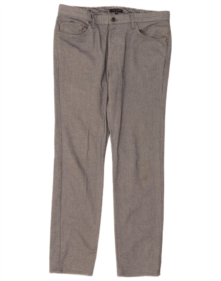 Męskie spodnie typu slim casual Ted Baker W32 L30 Szara bawełna