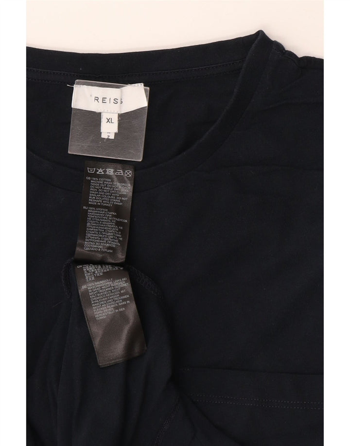 Męski top Reiss z długim rękawem XL, granatowy, bawełniany