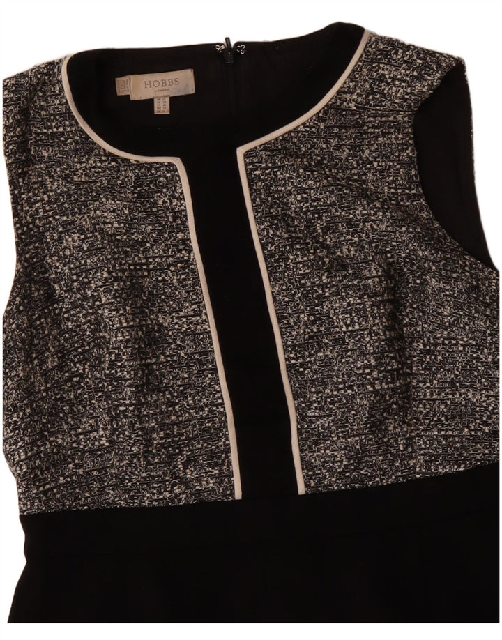 Damska sukienka płaszczowa bez rękawów Hobbs UK 12, średni czarny poliester w cętki