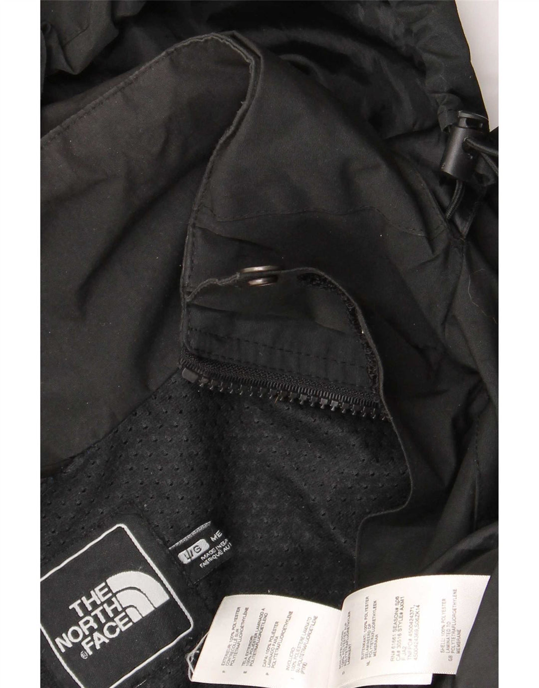 Męska kurtka przeciwdeszczowa z kapturem The North Face UK 40, duża, czarna, poliestrowa