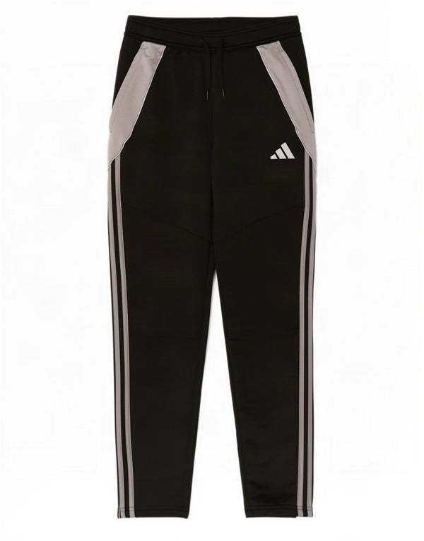 Męskie spodnie dresowe Adidas, średni czarny poliester z blokami kolorów