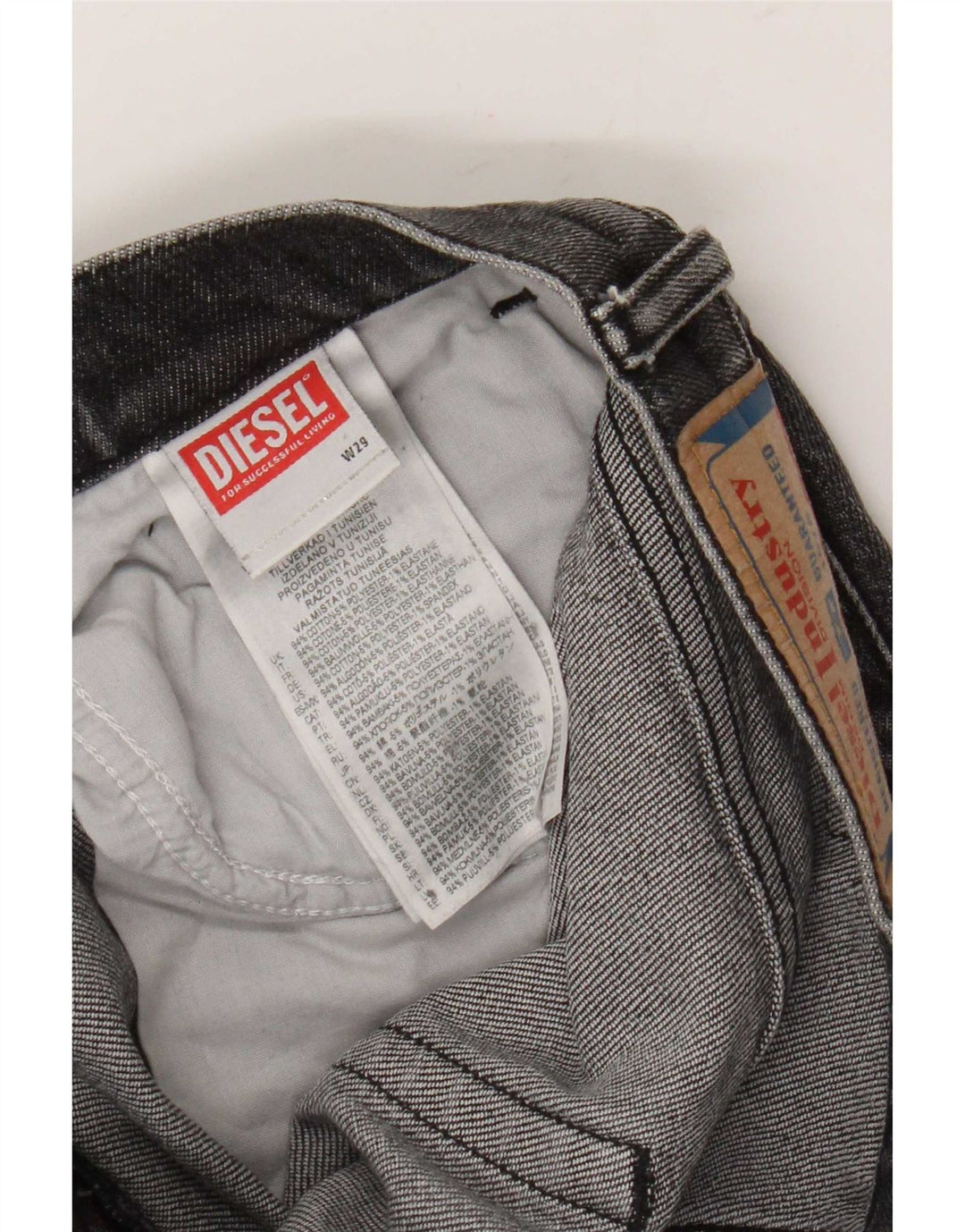Męskie jeansy Diesel Slim W29 L31 Szara bawełna