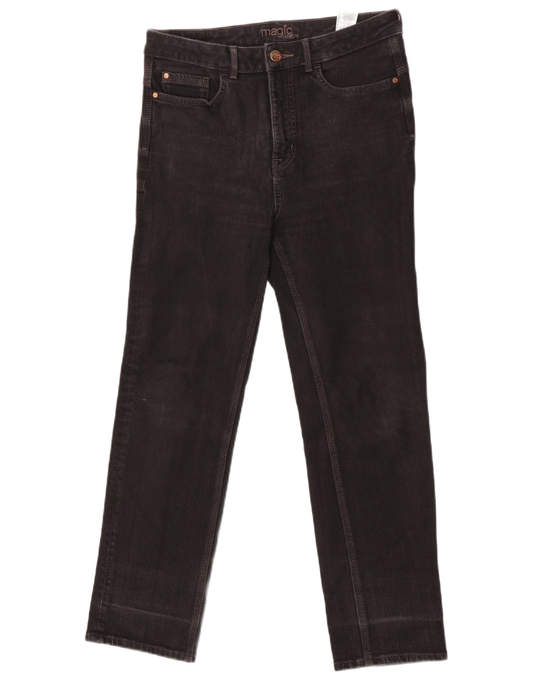 Marks & Spencer Damskie proste dżinsy UK 12 Medium W32 L27 Czarna bawełna