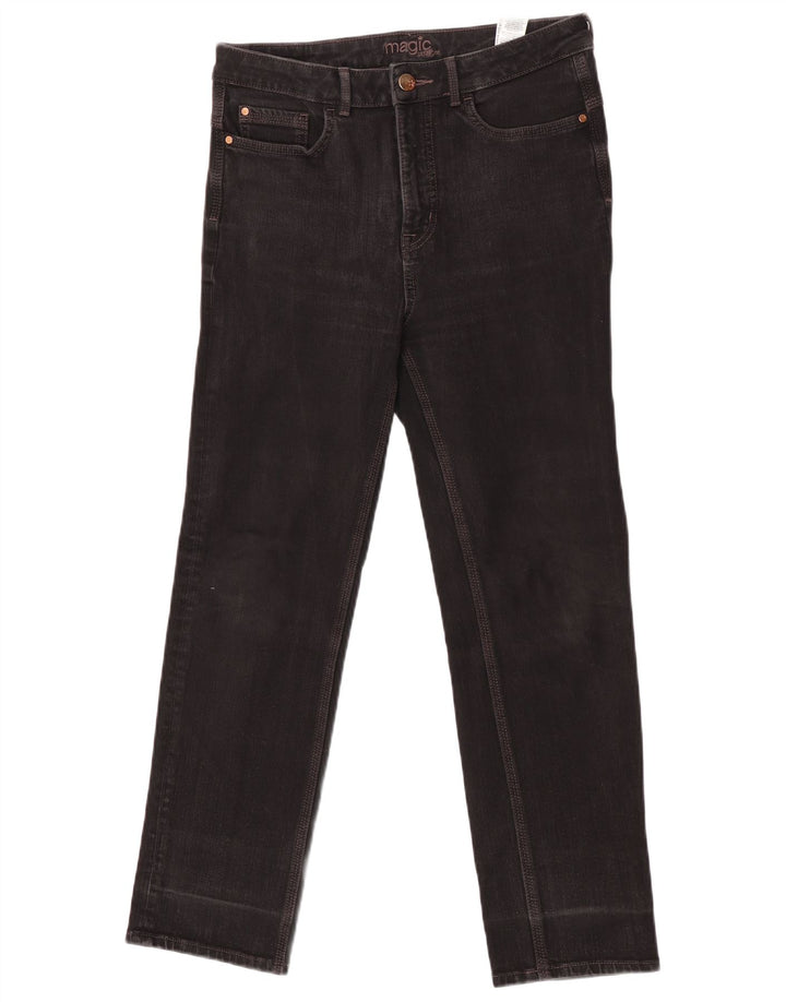 Marks & Spencer Damskie proste dżinsy UK 12 Medium W32 L27 Czarna bawełna