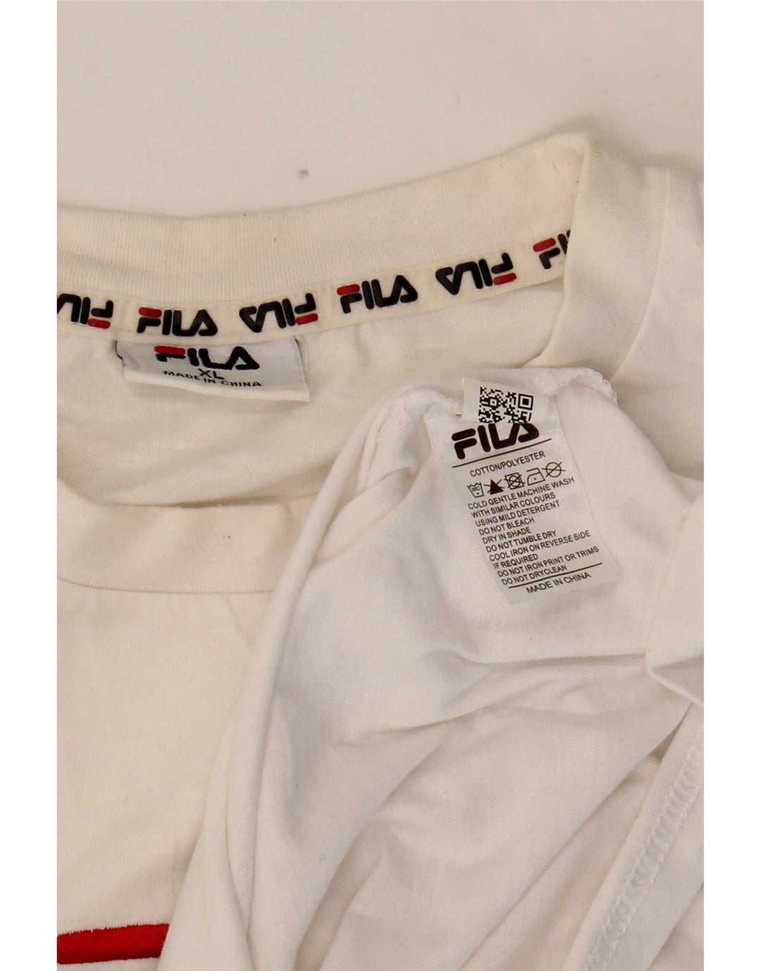 Męska koszulka z grafiką Fila Top XL, biała, bawełniana