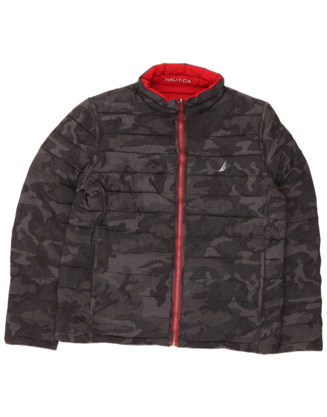 Męska dwustronna ocieplana kurtka NAUTICA UK 40, duży, czarny kamuflaż