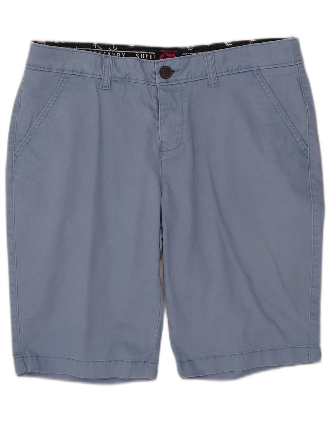 Damskie spodenki Chino SUPERDRY W34, duże, niebieskie, bawełniane